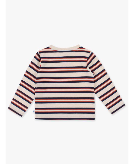 Heather Oatmeal and Rust Long Sleeve Henley Tee - Doodlebug's Children's Boutique