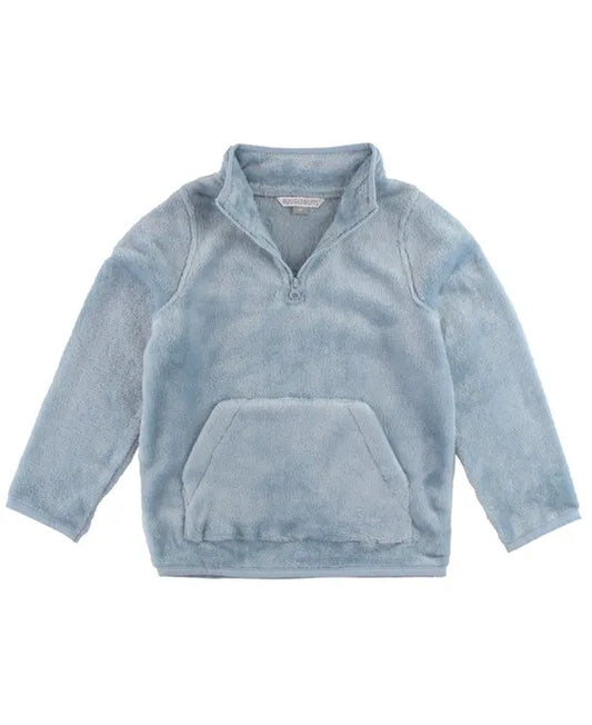 Slate Fleece Pocket Pullover  - Doodlebug's Children's Boutique