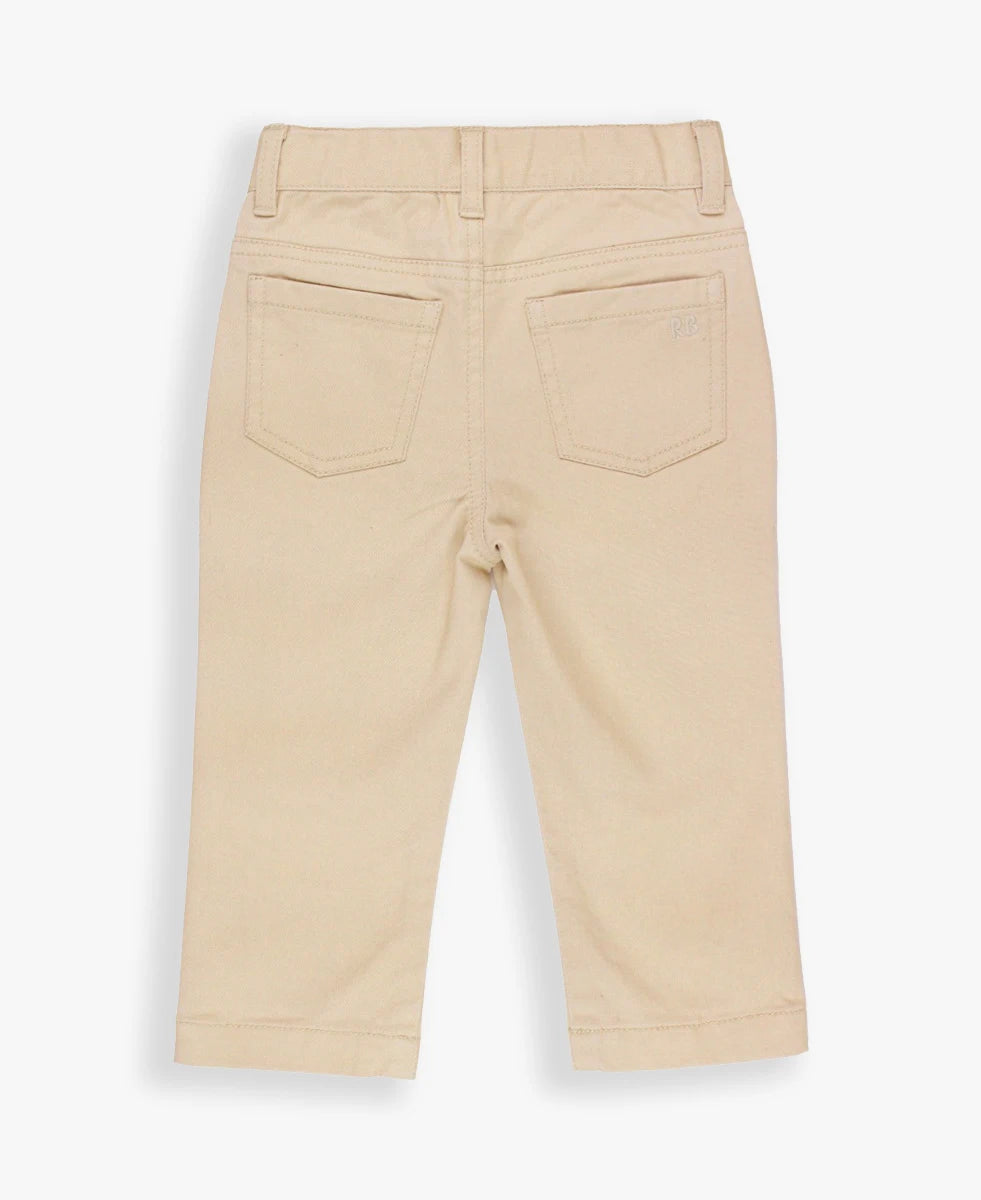 Khaki Stretch Chino Pants  - Doodlebug's Children's Boutique