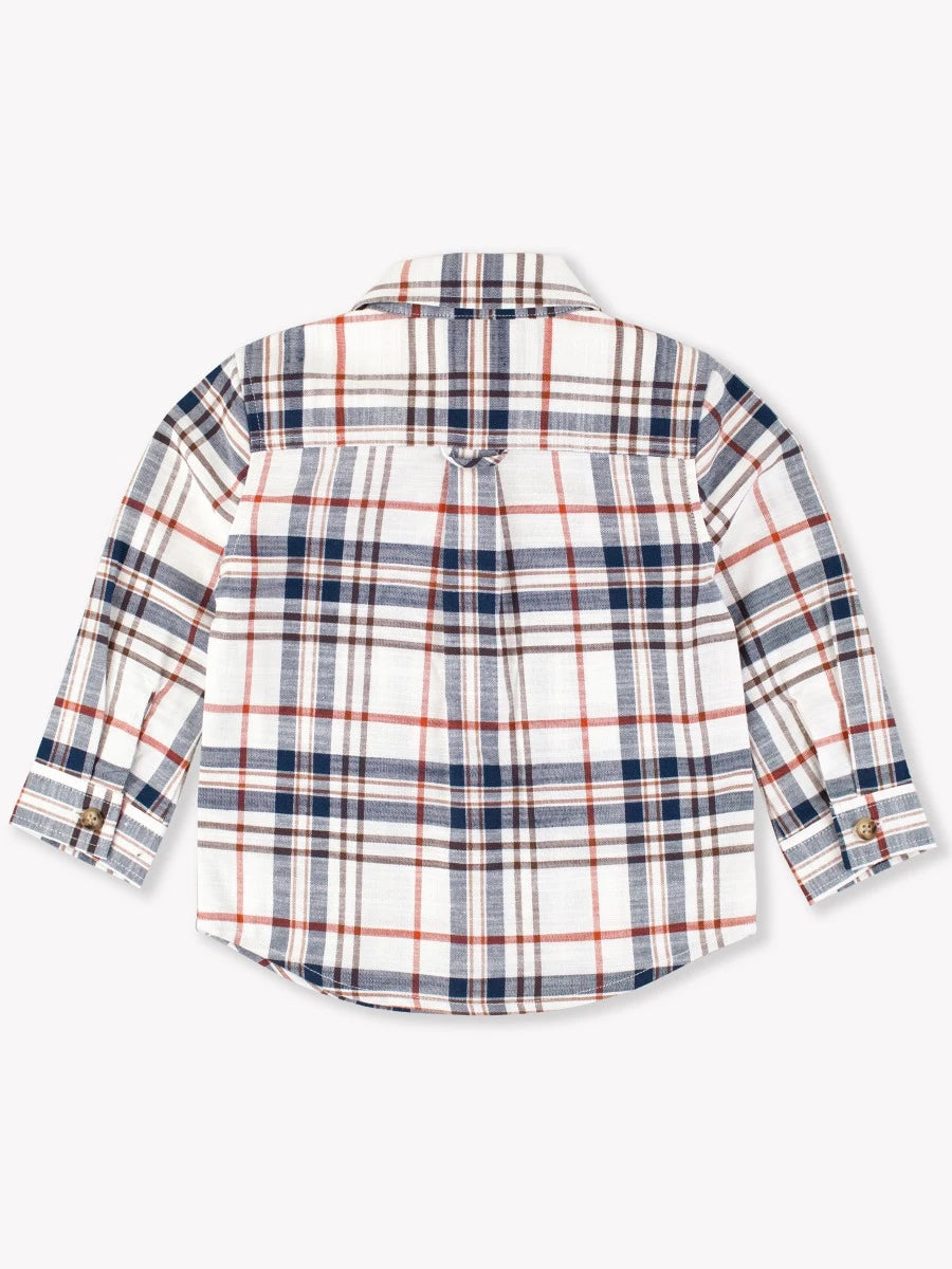 Homegrown Harvest Plaid Long Sleeve Button Down Shirt  - Doodlebug's Children's Boutique