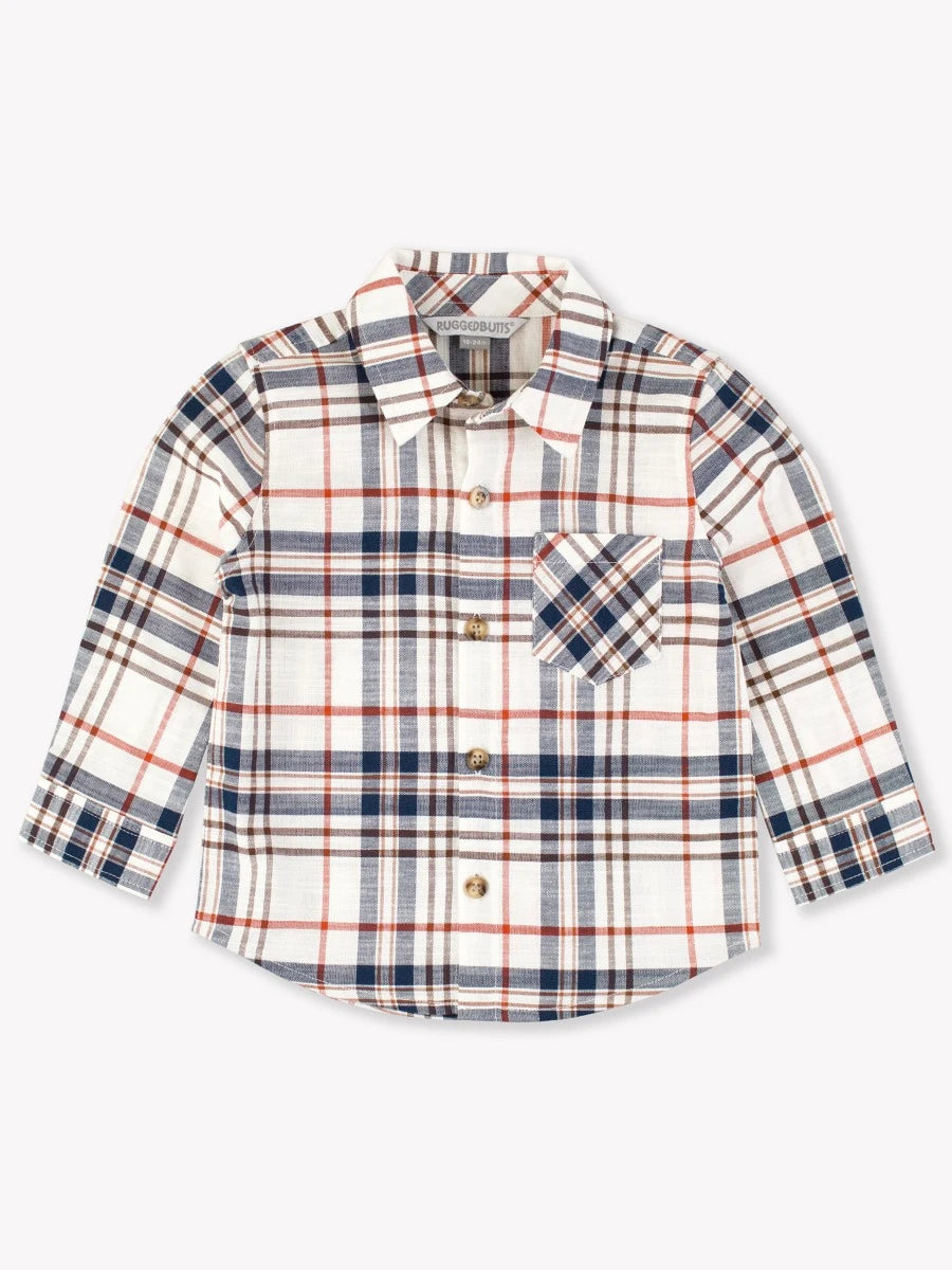 Homegrown Harvest Plaid Long Sleeve Button Down Shirt  - Doodlebug's Children's Boutique