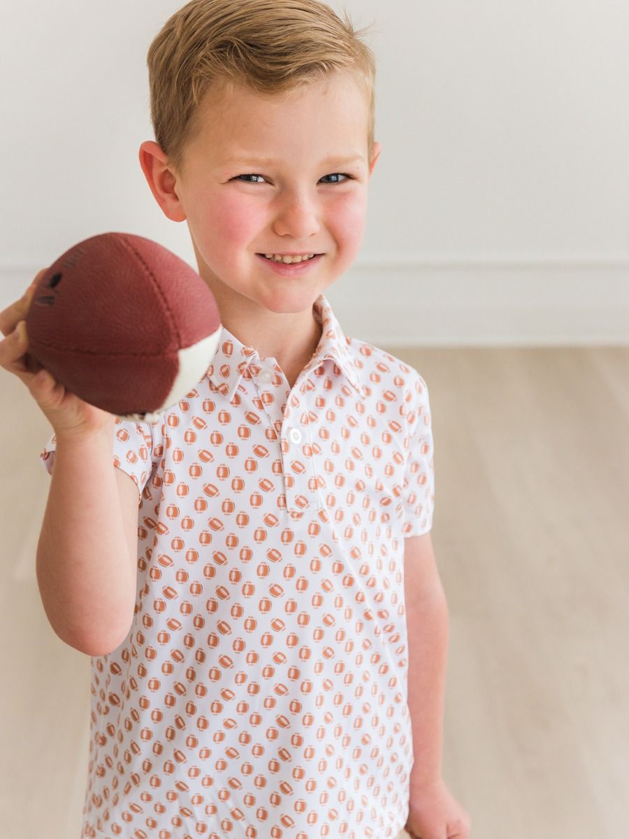 Football Frenzy Performance Polo - Doodlebug's Children's Boutique