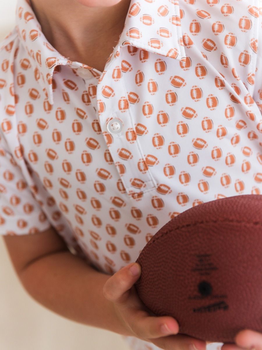 Football Frenzy Performance Polo - Doodlebug's Children's Boutique