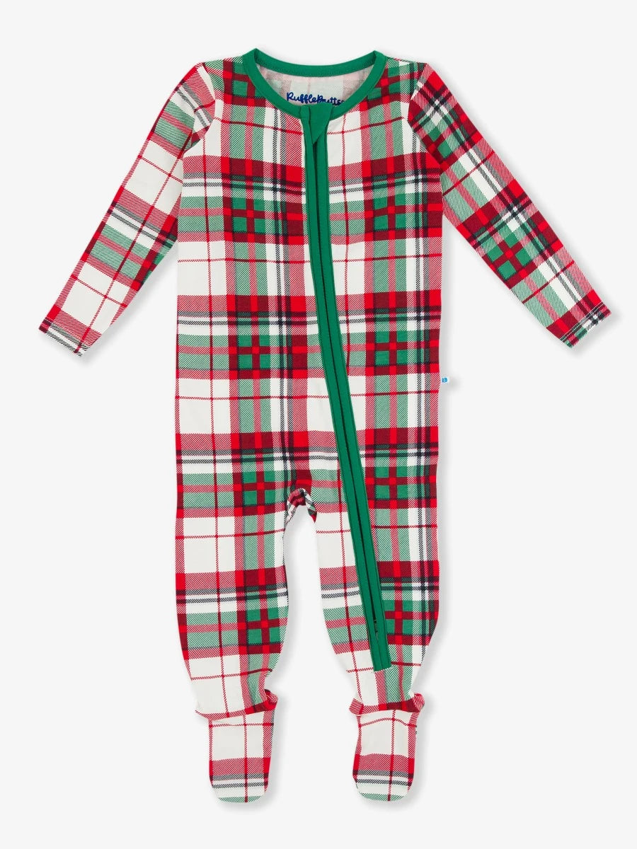 Dashing Dreams Plaid Modal One Piece Pajama  - Doodlebug's Children's Boutique