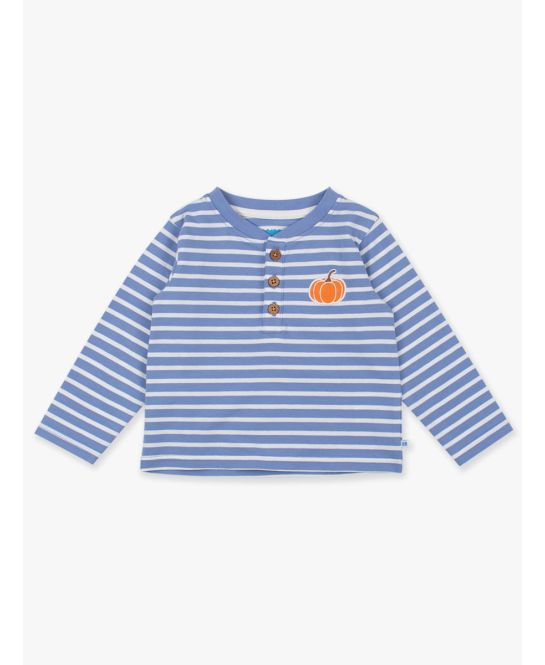 Periwinkle Stripe Pumpkin Henley - Doodlebug's Children's Boutique