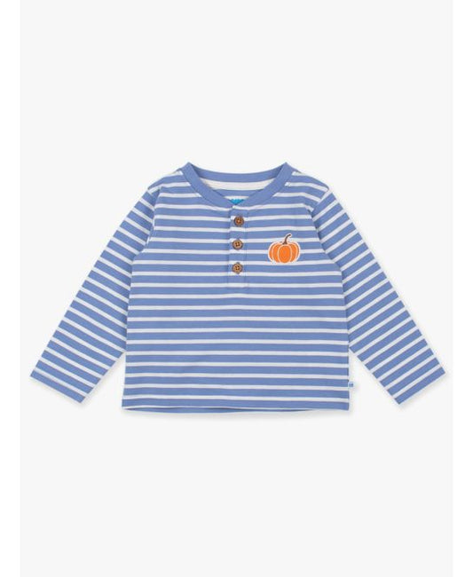 Periwinkle Stripe Pumpkin Henley - Doodlebug's Children's Boutique