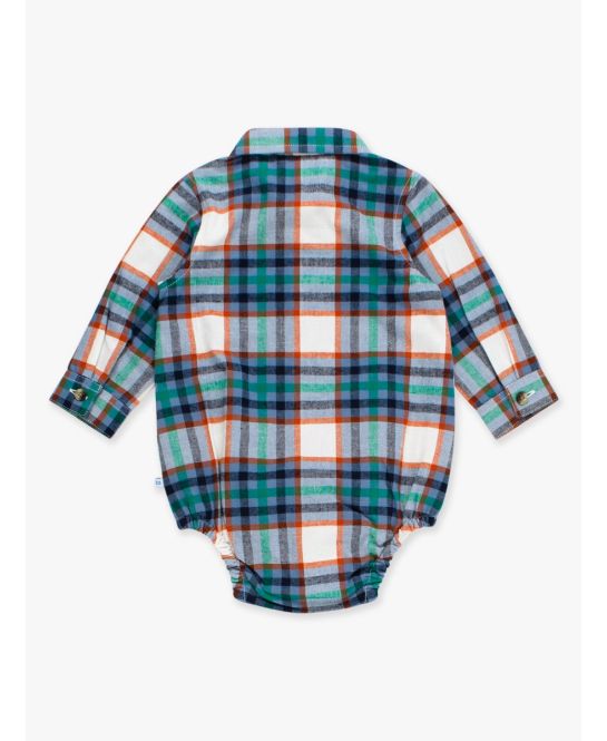 Peyton Plaid Long Sleeve Button Down Bodysuit - Doodlebug's Children's Boutique
