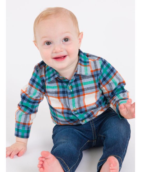 Peyton Plaid Long Sleeve Button Down Bodysuit - Doodlebug's Children's Boutique