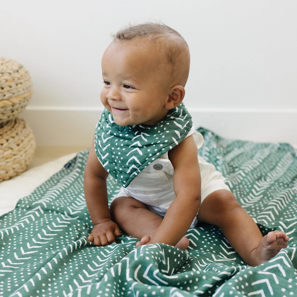 Forest Friends + Mudcloth Classic Muslin Bandana Bib Set  - Doodlebug's Children's Boutique
