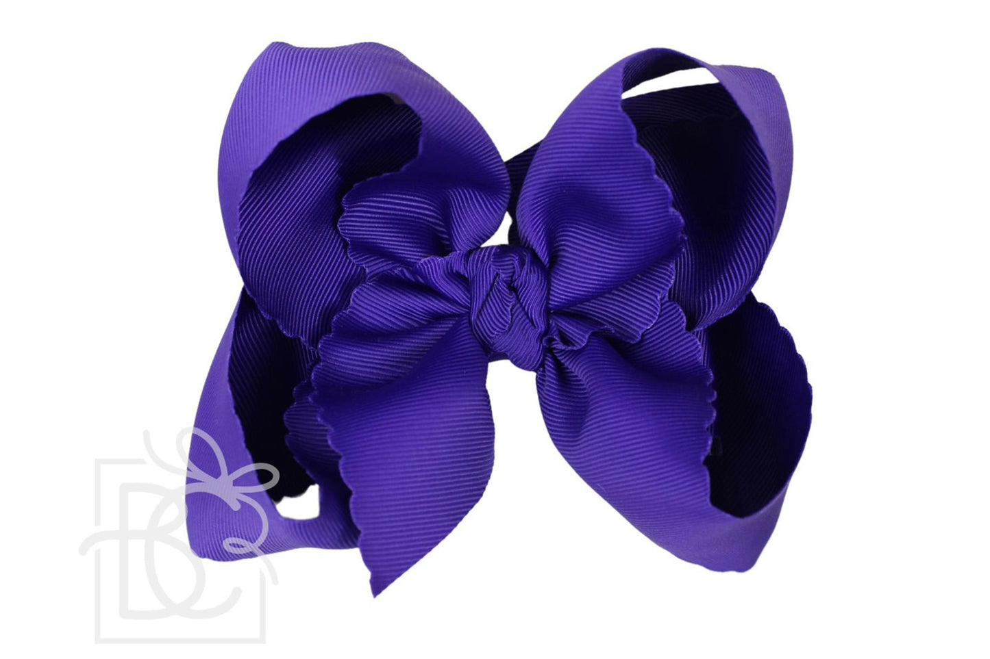 XL Scalloped Edge Bow in Purple - Doodlebug's Children's Boutique