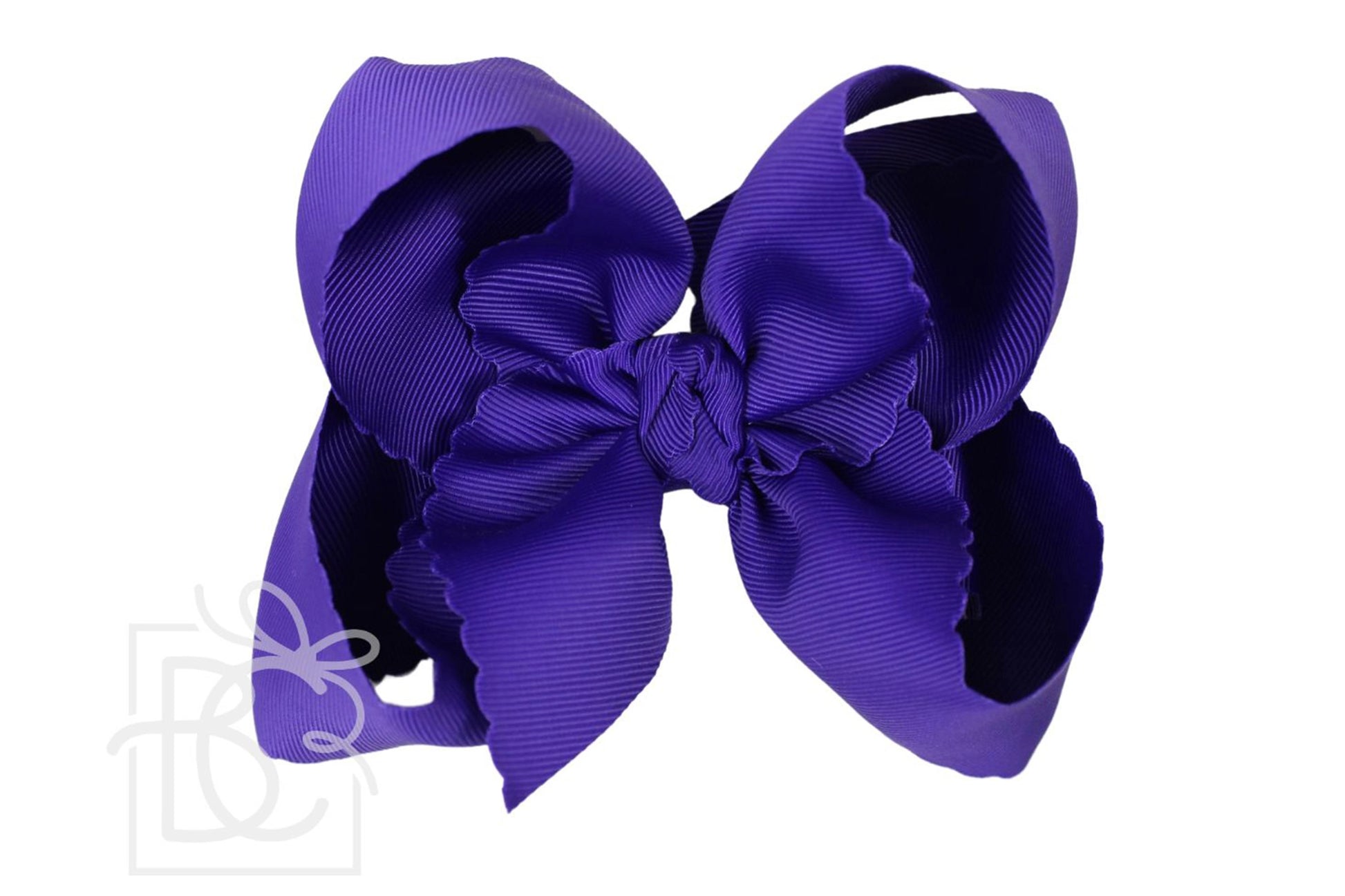 XL Scalloped Edge Bow in Purple - Doodlebug's Children's Boutique