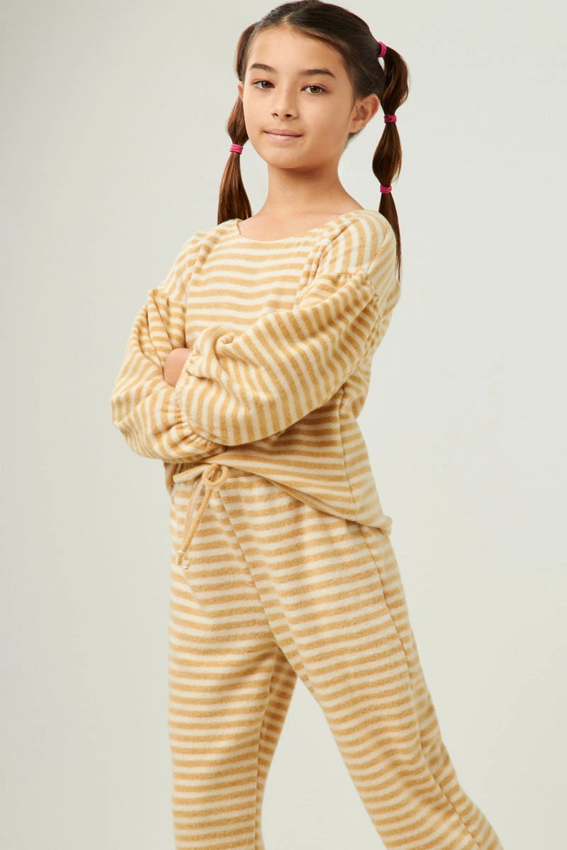 Mustard Stripe Top & Jogger Set - Doodlebug's Children's Boutique