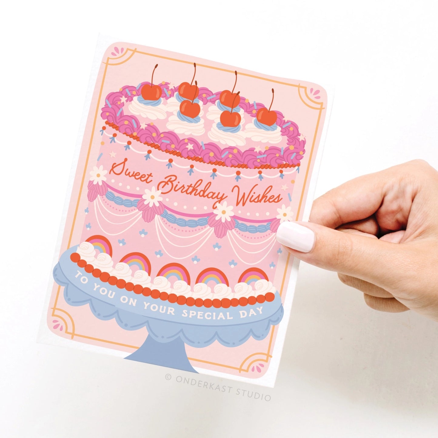 Sweet Birthday Wishes Cake Greeting Card - Doodlebug's Children's Boutique