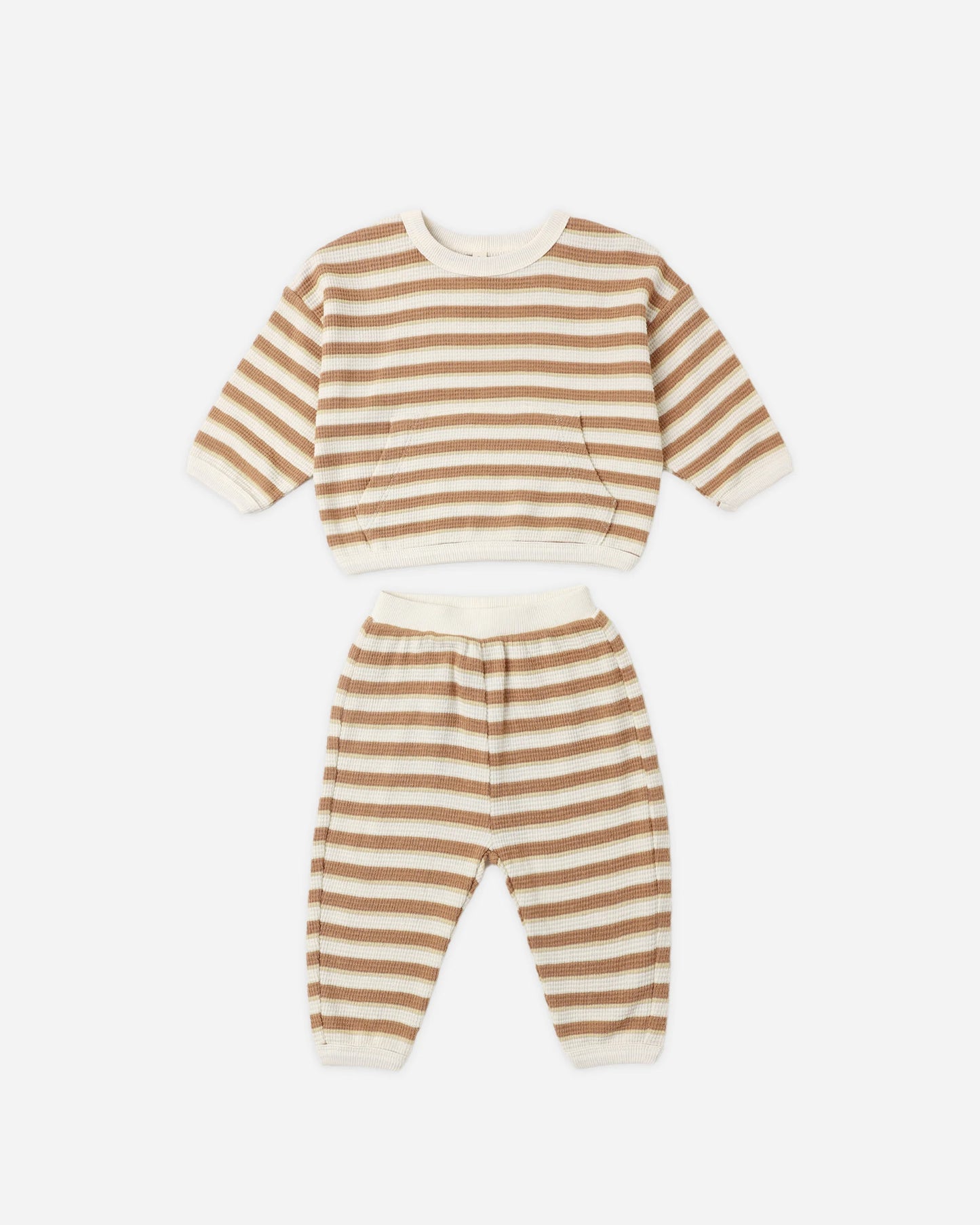 Waffle Slouch Set in Spice Stripe - Doodlebug's Children's Boutique