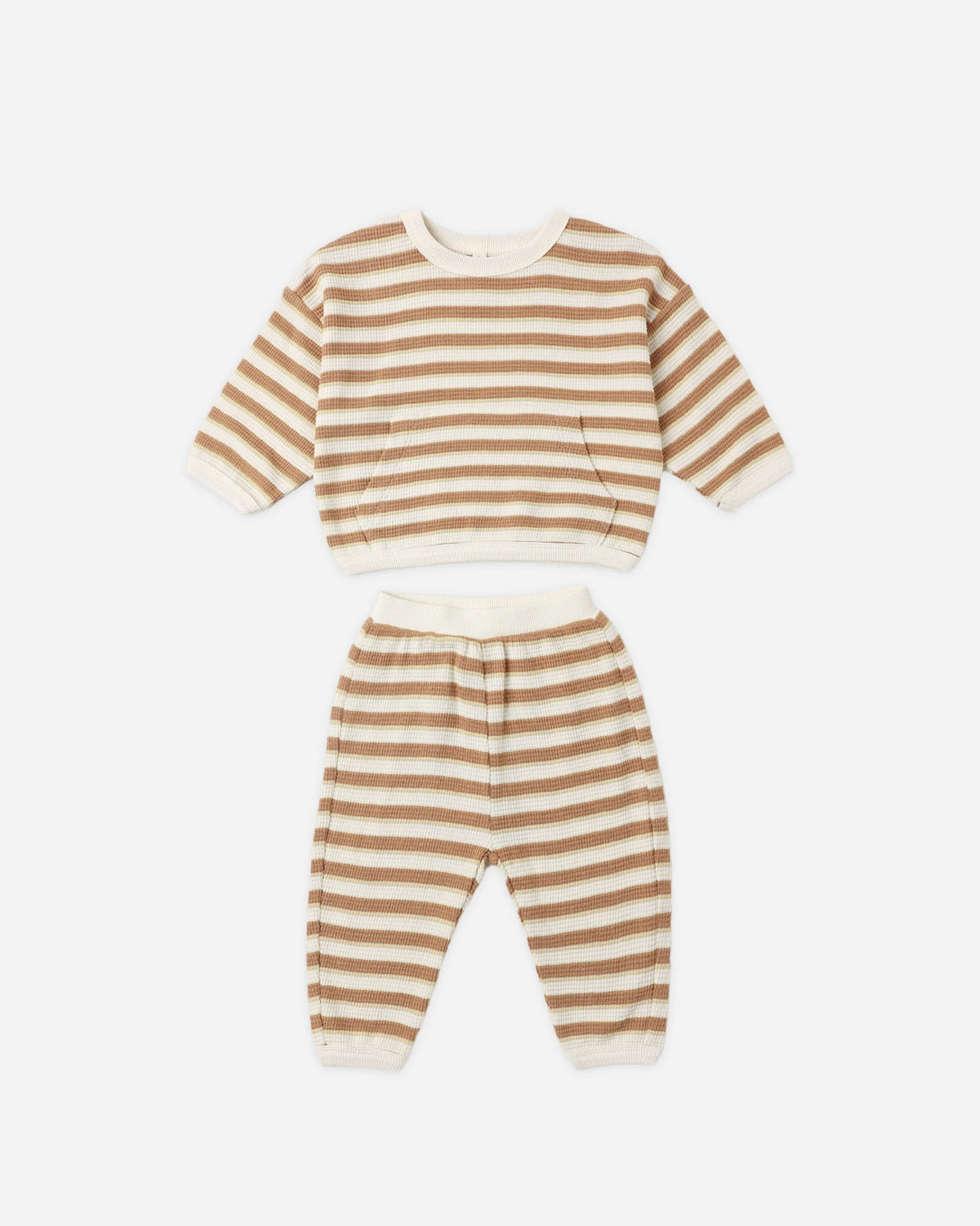 Waffle Slouch Set in Spice Stripe - Doodlebug's Children's Boutique