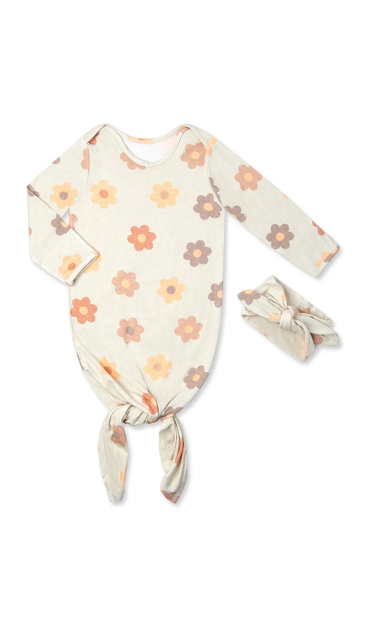 Daisies Knotted Gown Set  - Doodlebug's Children's Boutique