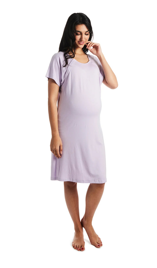 Lavender Rosa Hospital Gown  - Doodlebug's Children's Boutique
