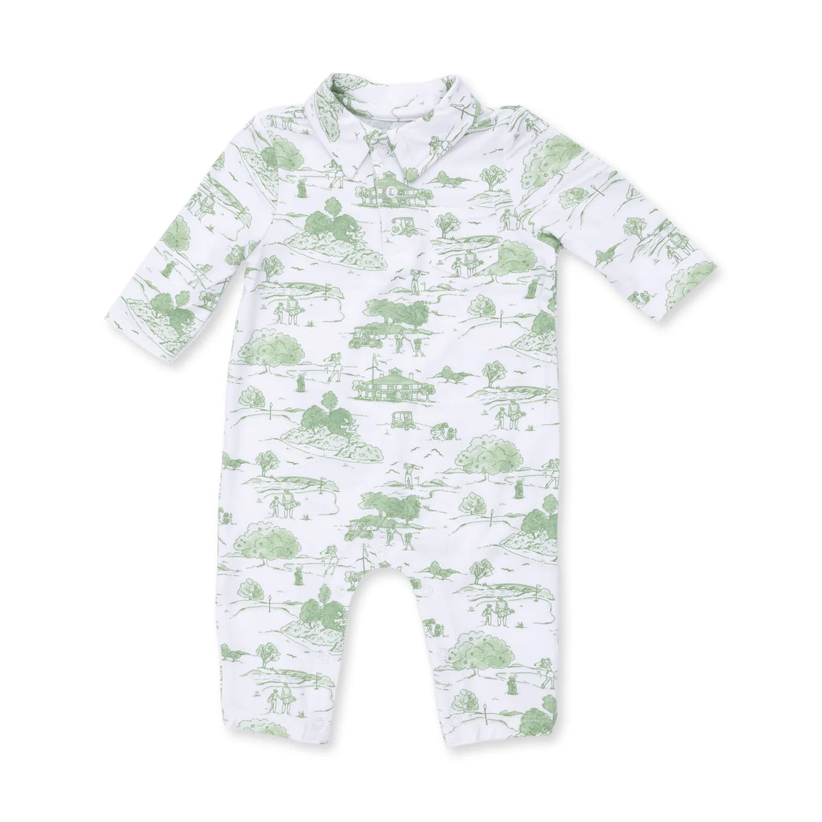 Golf Toile Polo Romper - Doodlebug's Children's Boutique