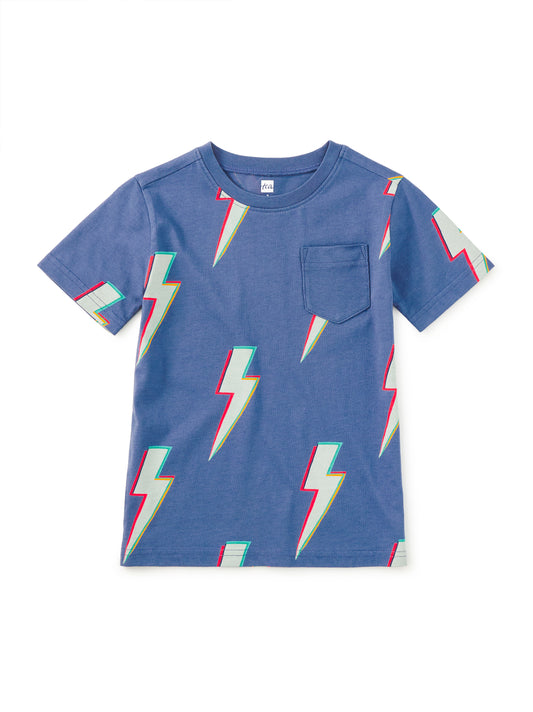 Lightning Bolts Printed Pocket Tee - Doodlebug's Children's Boutique