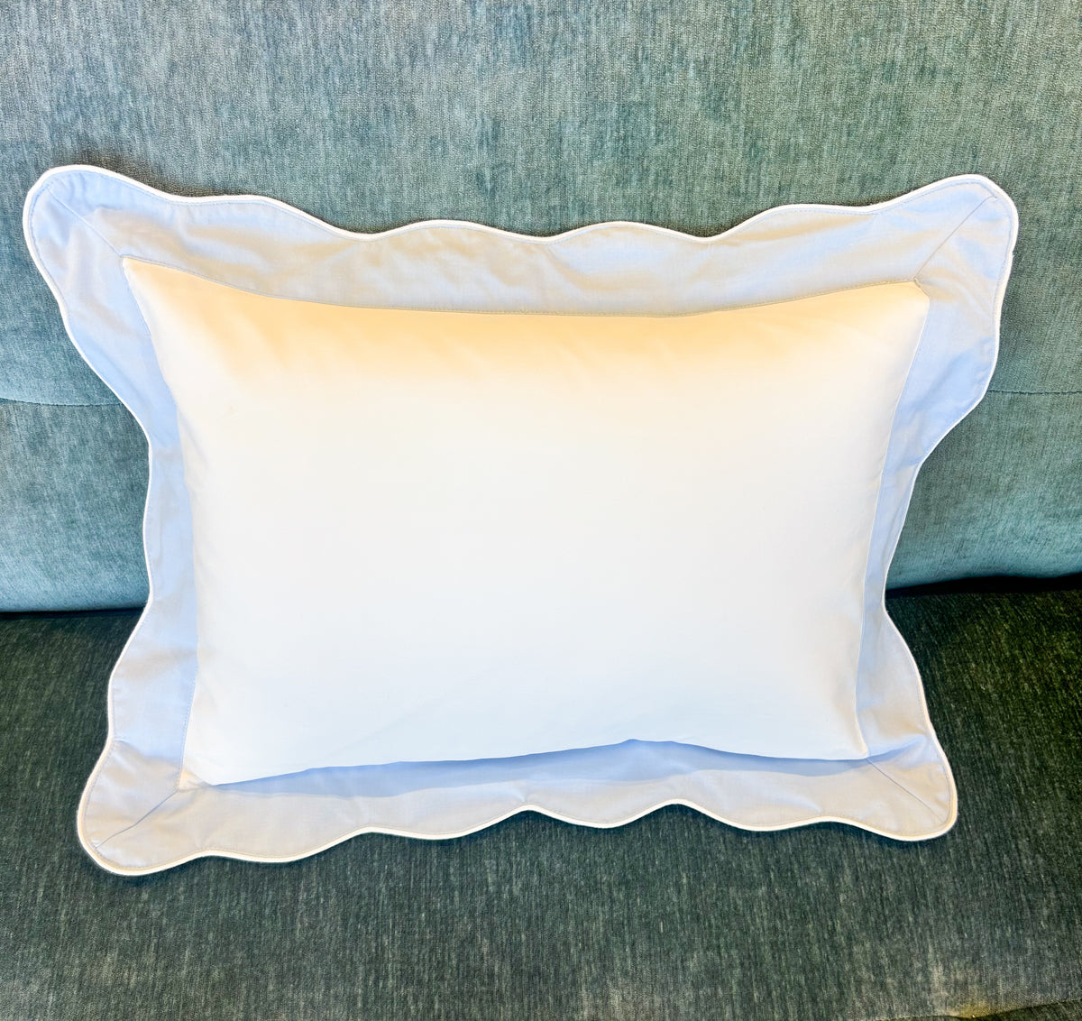 Blue Scalloped Pillow - Doodlebug's Children's Boutique