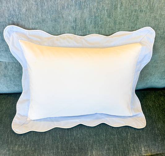 Blue Scalloped Pillow - Doodlebug's Children's Boutique