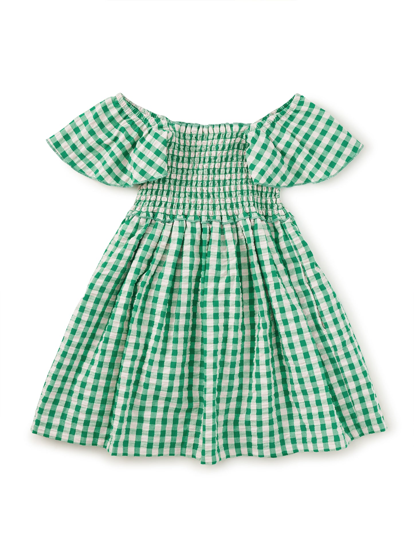Garden Party Check Flutter Sleeve Smocked Dress - Doodlebug's Children's Boutique