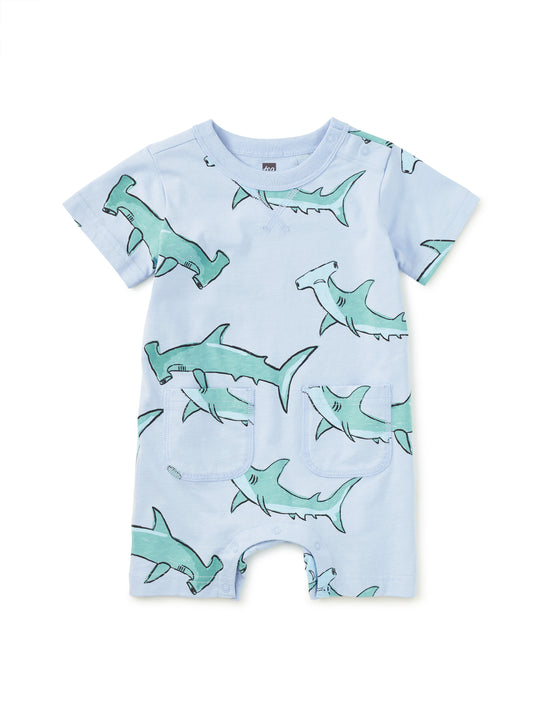 Hungry Hammerheads Double Pocket Romper - Doodlebug's Children's Boutique