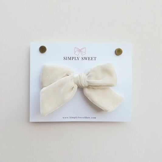 Velvet Knot Bow in Latte - Doodlebug's Children's Boutique