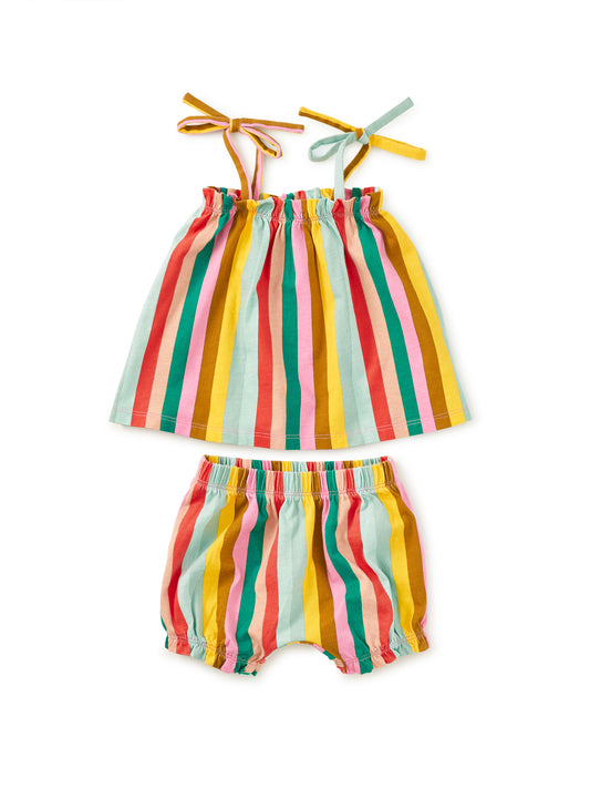 San Sabastian Stripe Tie Shoulder Set - Doodlebug's Children's Boutique