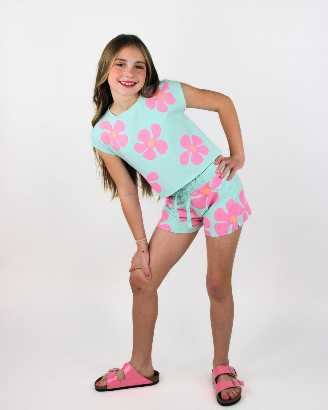 Retro Flowers Boxy Top & Shorts Set - Doodlebug's Children's Boutique