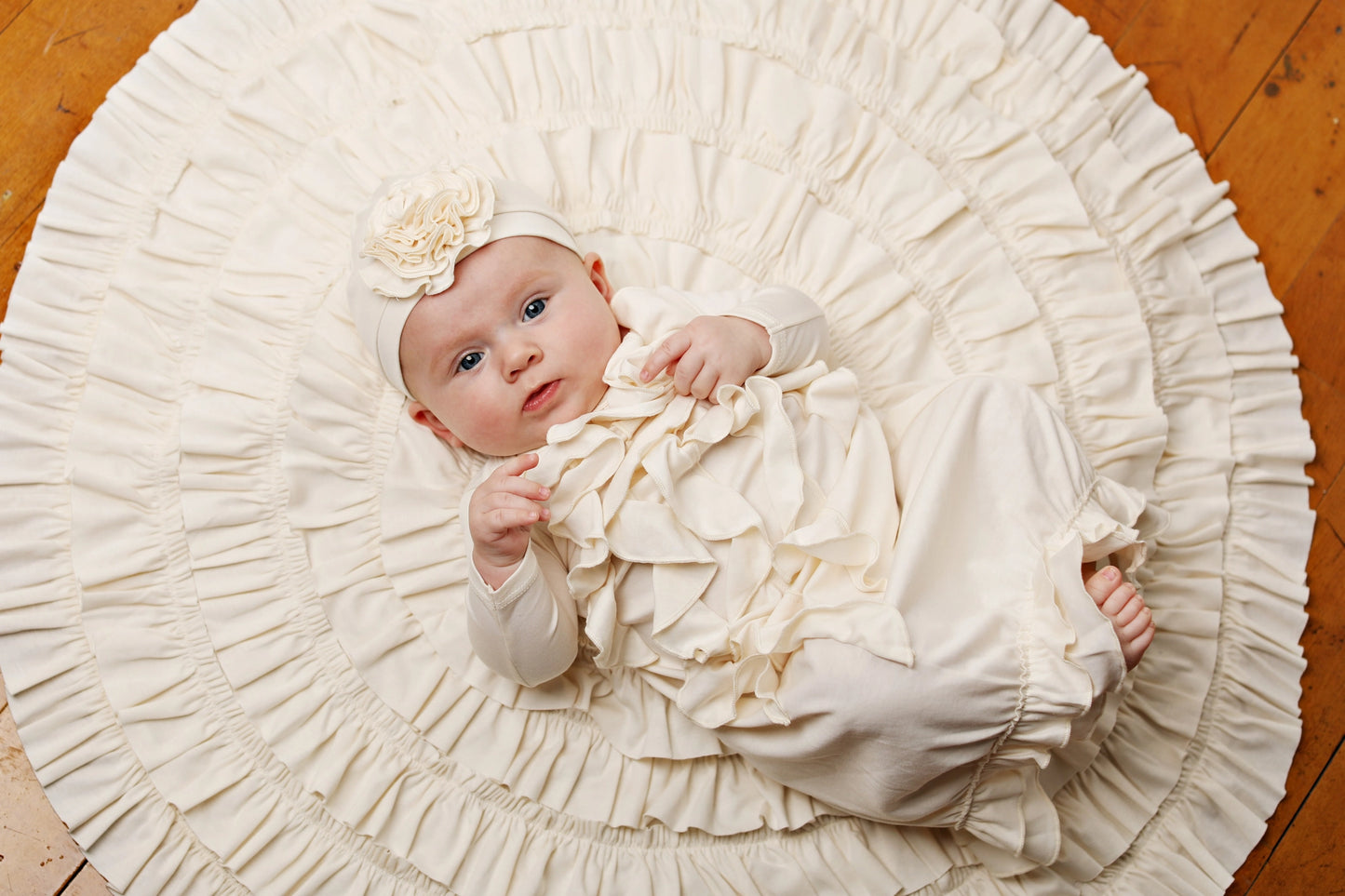 Rose Wrap Circular Blanket in Eggnog - Doodlebug's Children's Boutique