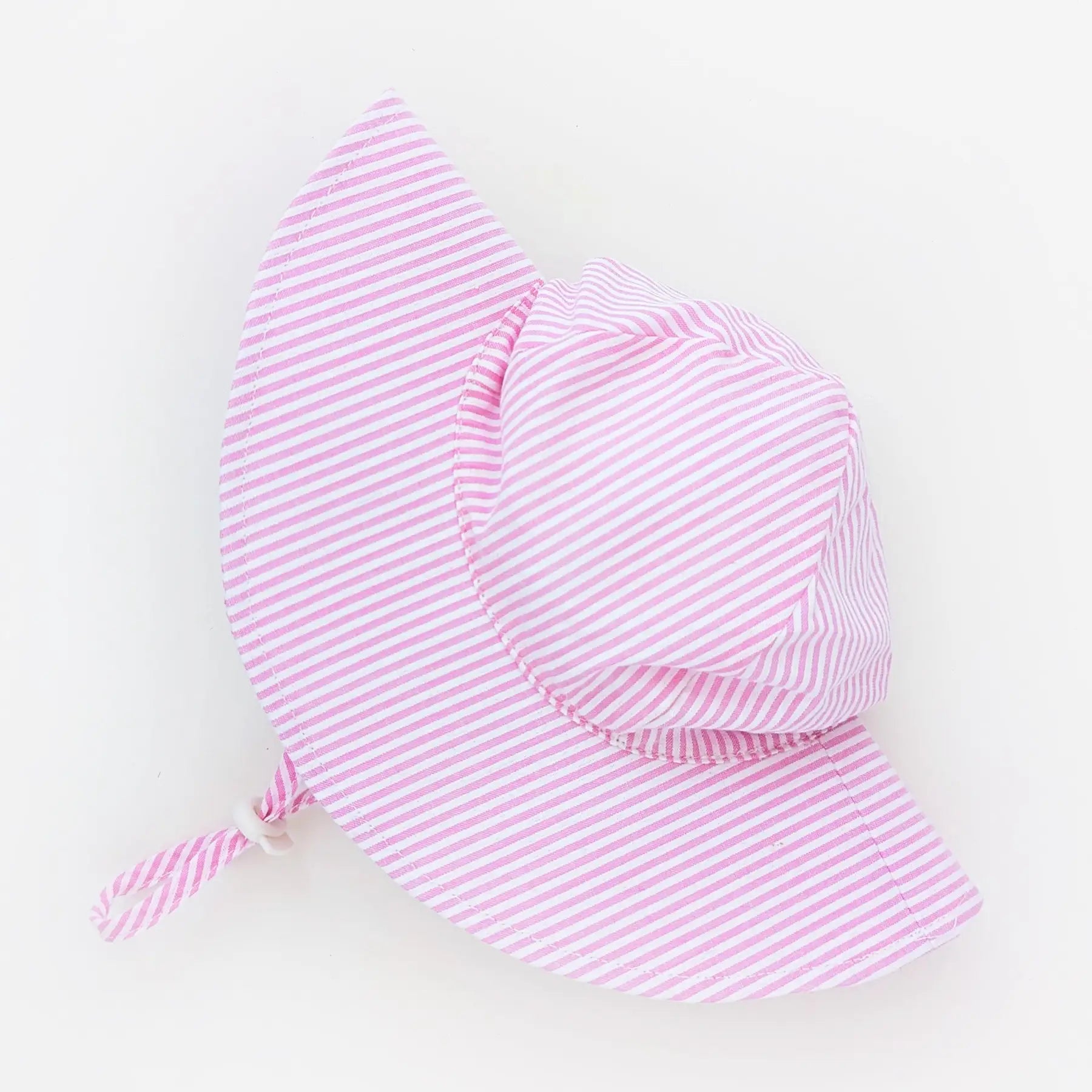 Pink Seersucker Sun Hat - Doodlebug's Children's Boutique