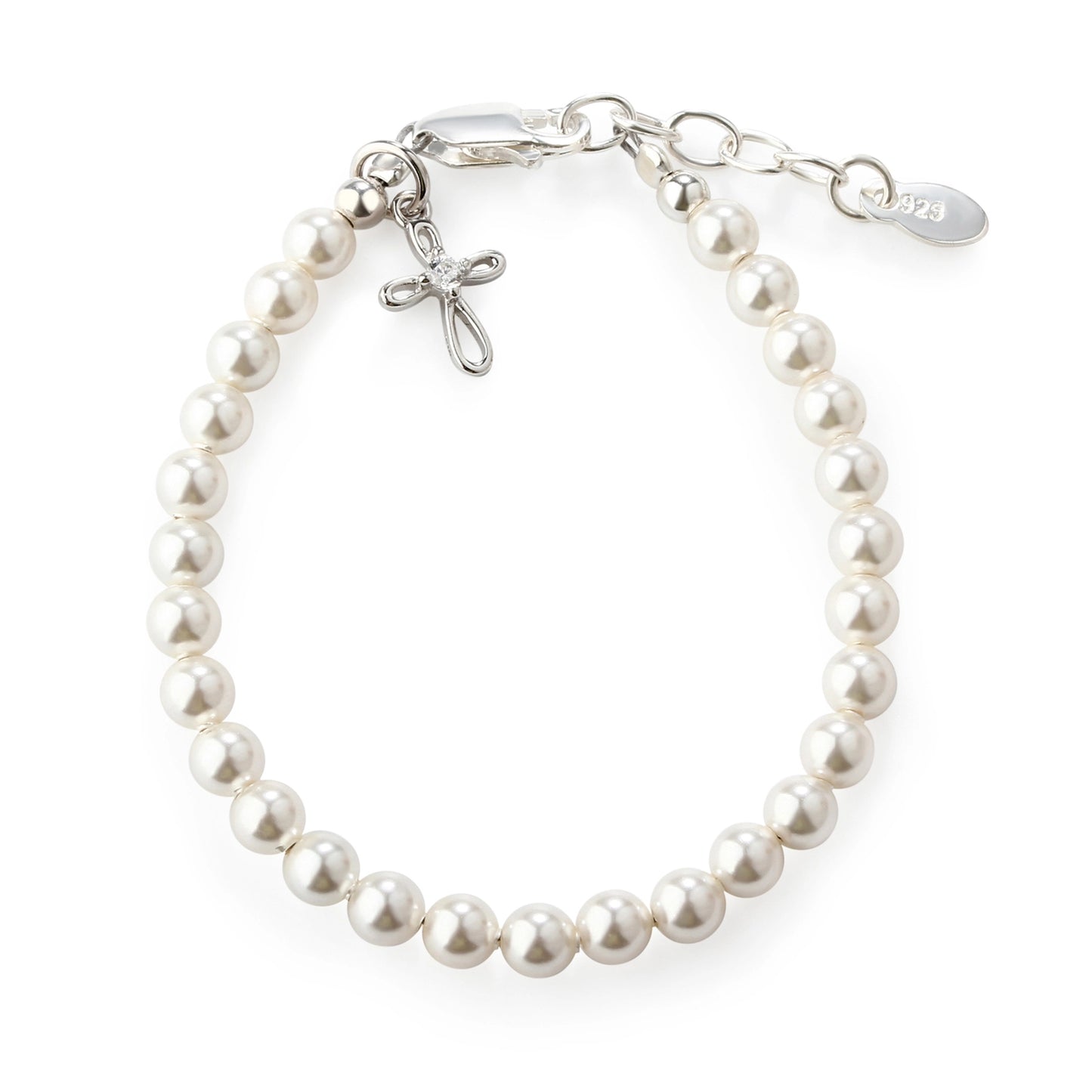 Lacey Sterling Silver Pearl Infinity Cross Bracelet - Doodlebug's Children's Boutique