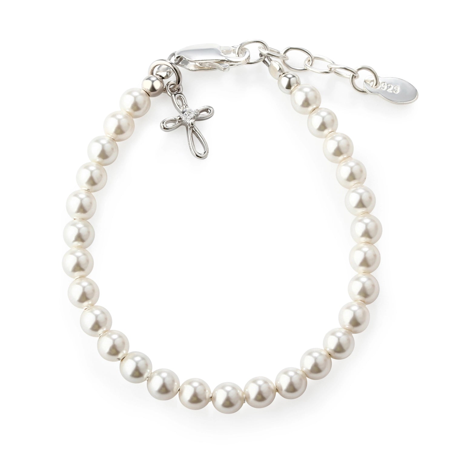 Lacey Sterling Silver Pearl Infinity Cross Bracelet - Doodlebug's Children's Boutique