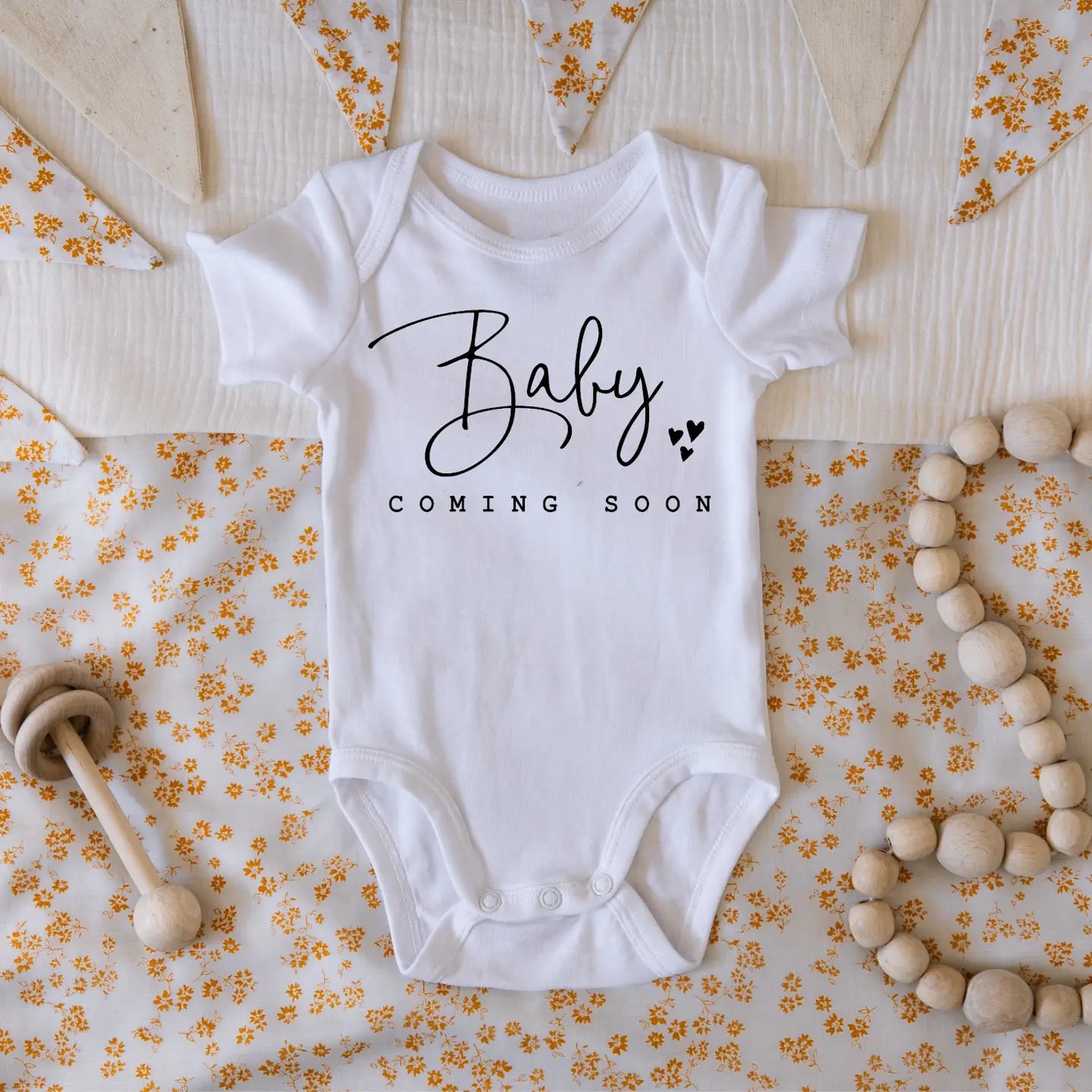 Baby Coming Soon Pregnancy Announcement Onesie - Doodlebug's Children's Boutique