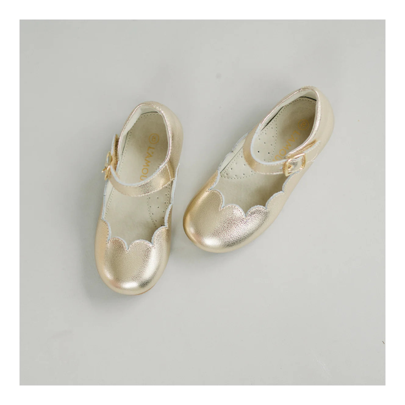 Sonia Scalloped Flat in Gold - Doodlebug's Children's Boutique