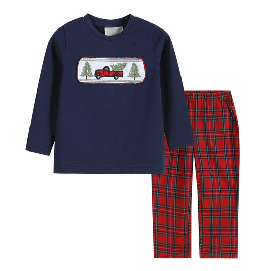 Christmas Truck Smocked Set  - Doodlebug's Children's Boutique