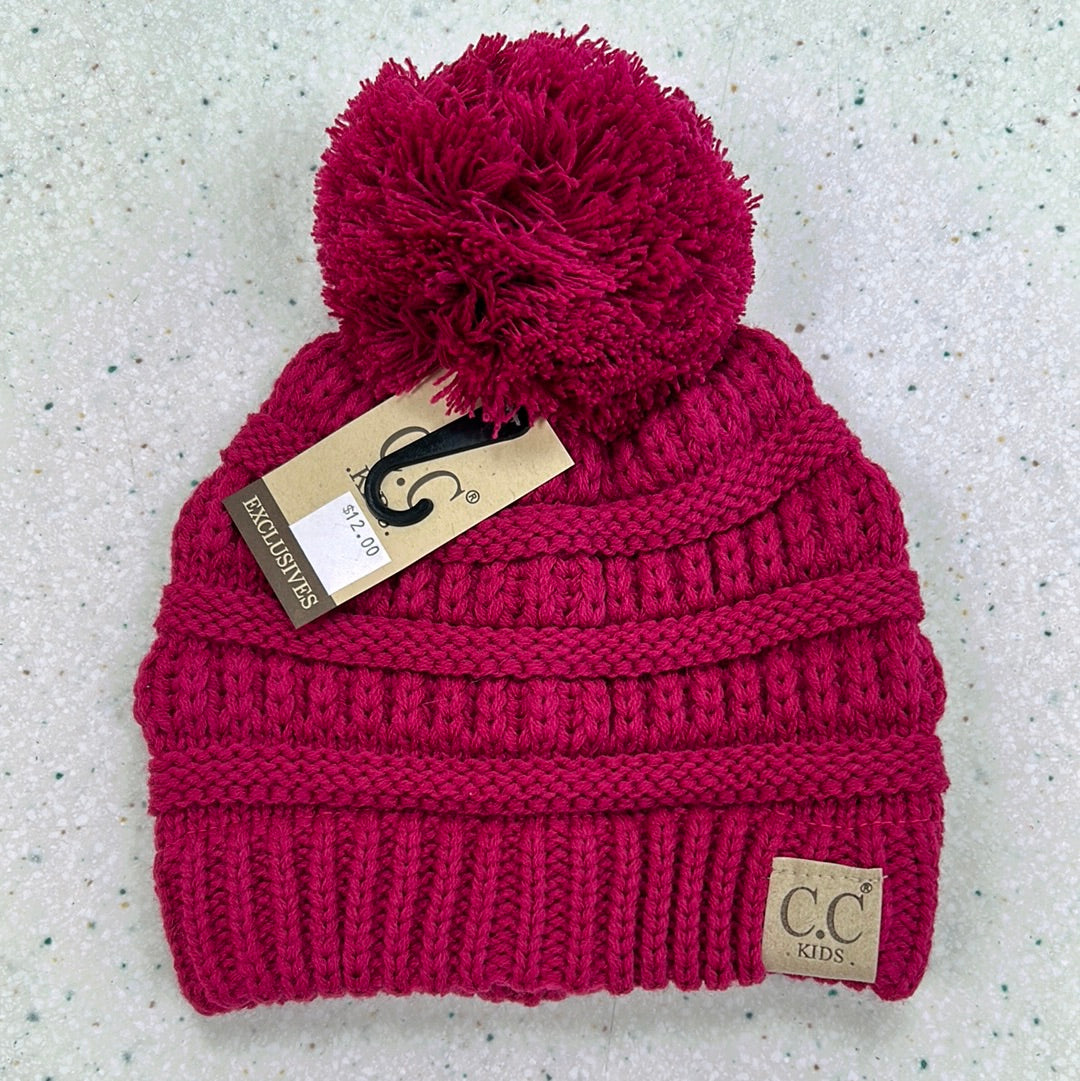 Berry Pom Kids Beanie  - Doodlebug's Children's Boutique