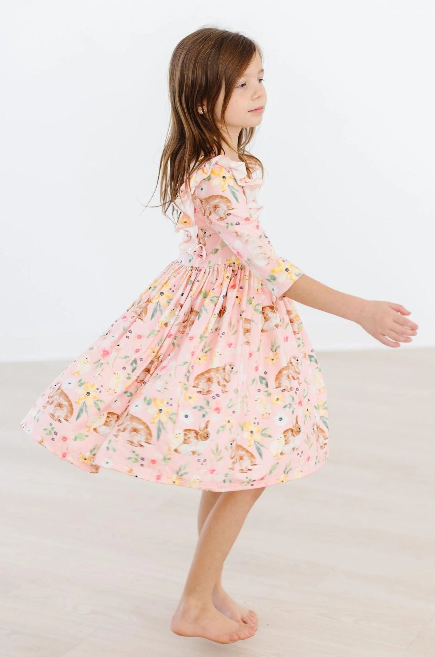 Chicks & Bunnies Ruffle Twirl Dress  - Doodlebug's Children's Boutique