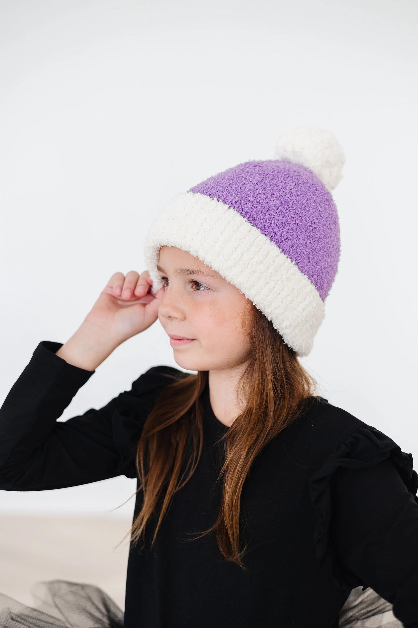 Lilac Cozy Pom Beanie - Doodlebug's Children's Boutique