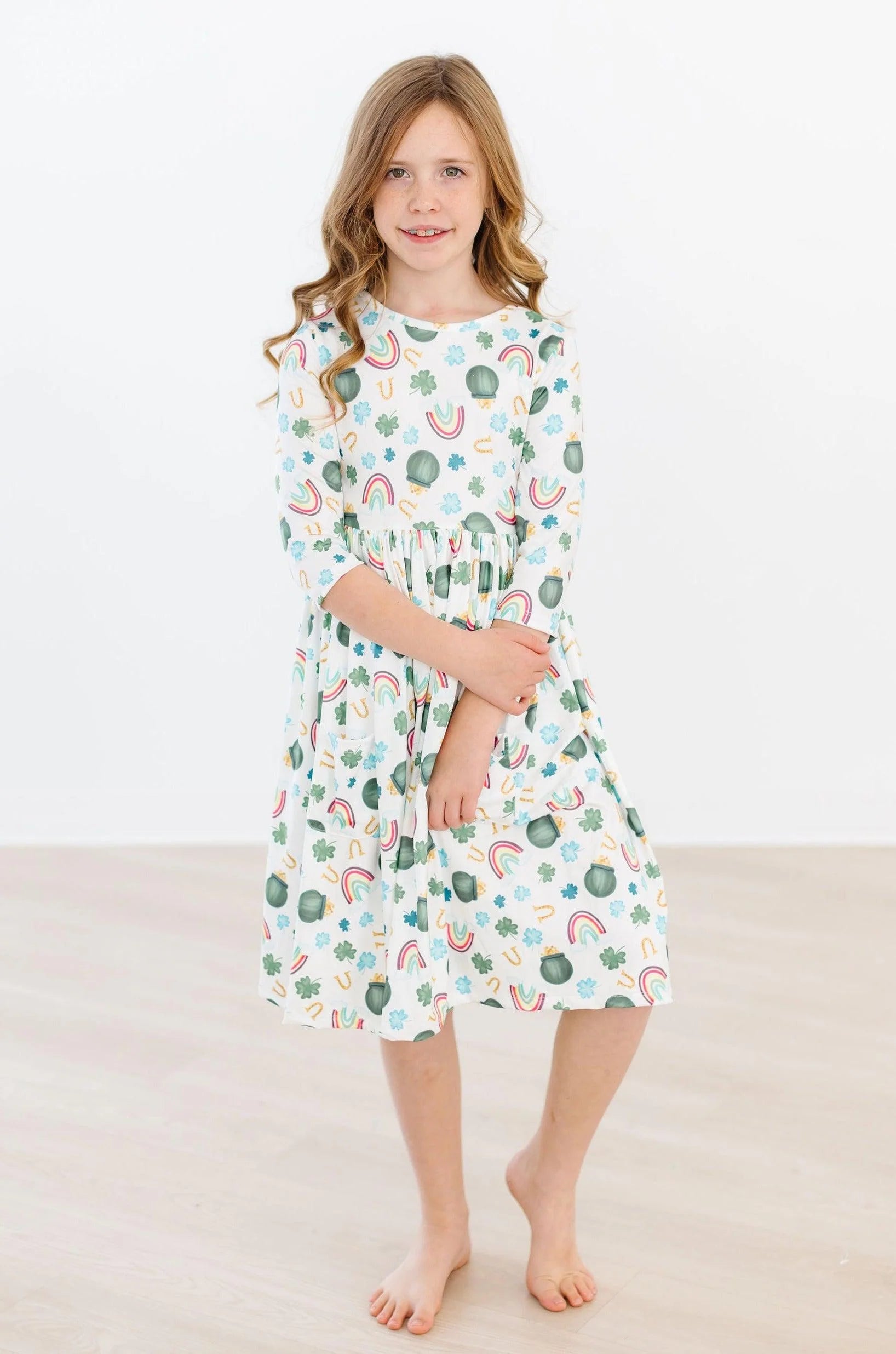 Luck of the Irish Pocket Twirl Dress  - Doodlebug's Children's Boutique