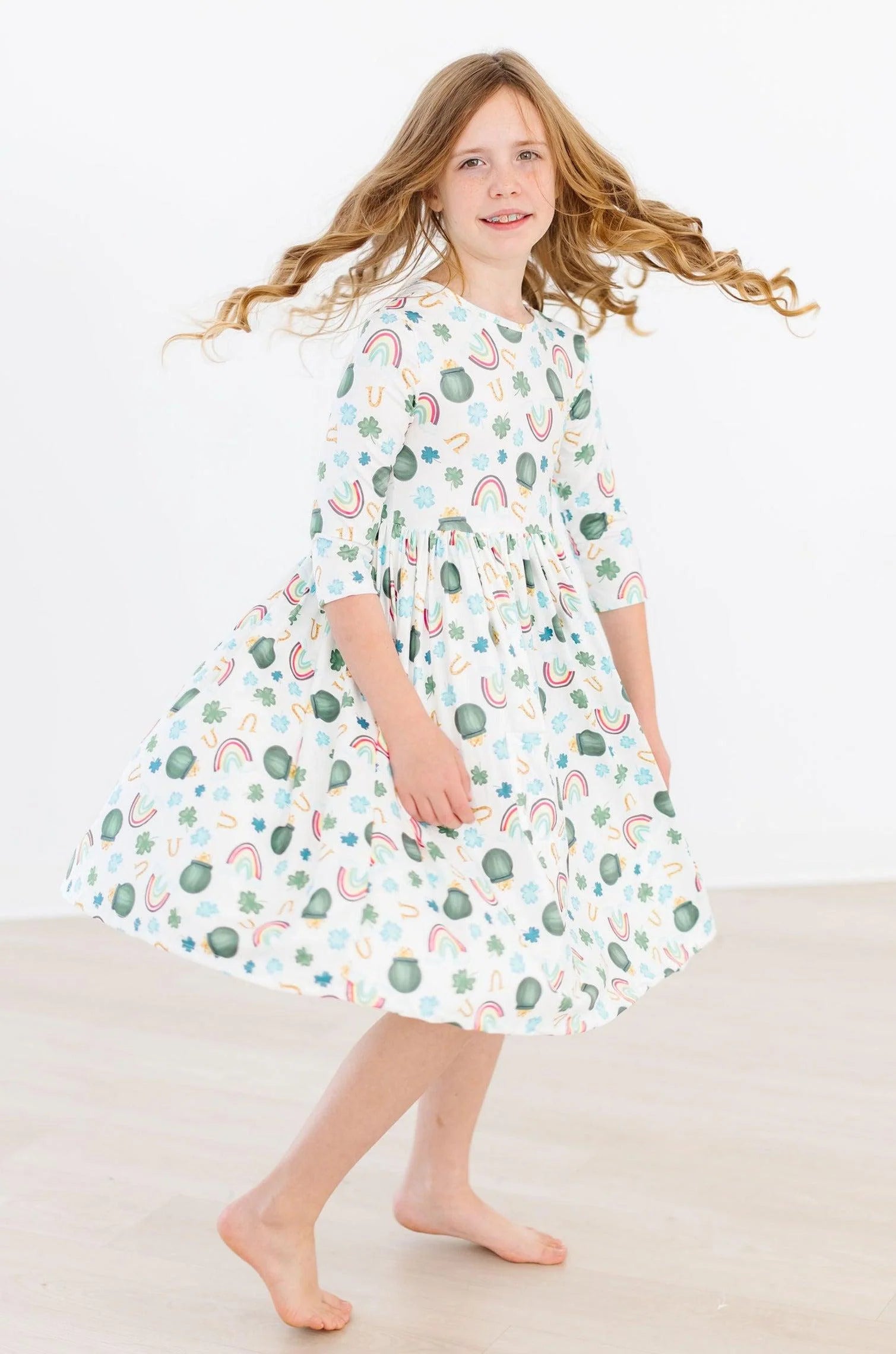 Luck of the Irish Pocket Twirl Dress  - Doodlebug's Children's Boutique