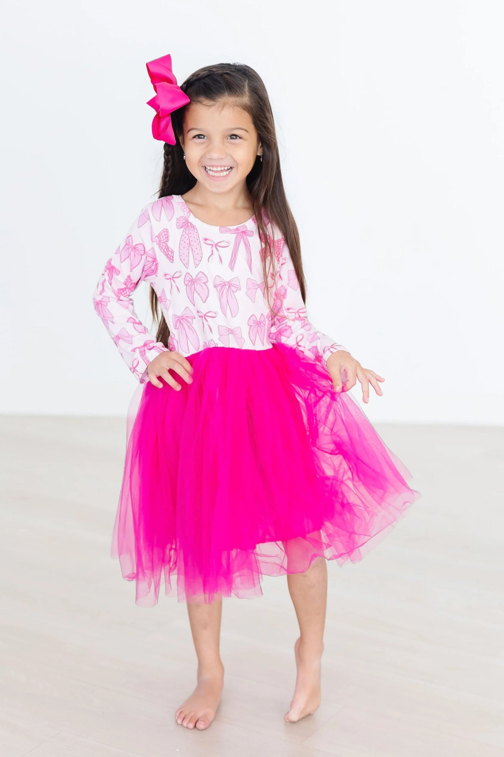 Pretty in Pink Long Sleeve Tutu Dress - Doodlebug's Children's Boutique