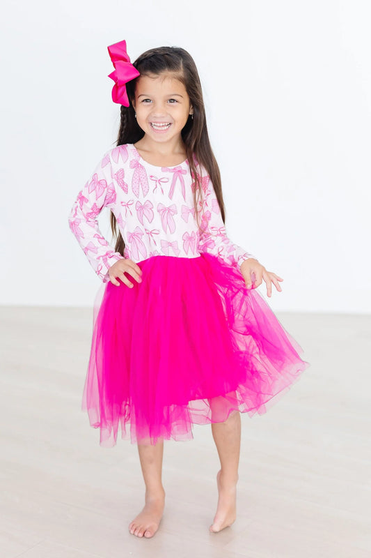 Pretty in Pink Long Sleeve Tutu Dress - Doodlebug's Children's Boutique