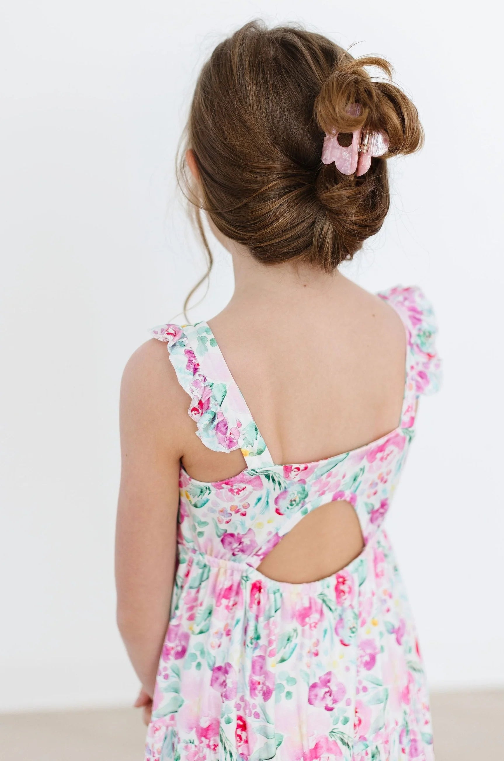 Watercolor Floral Ruffle Maxi Dress  - Doodlebug's Children's Boutique