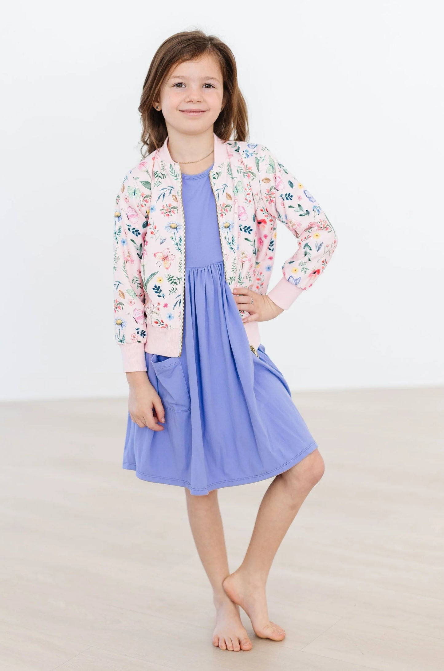 Butterfly Meadows Satin Jacket  - Doodlebug's Children's Boutique
