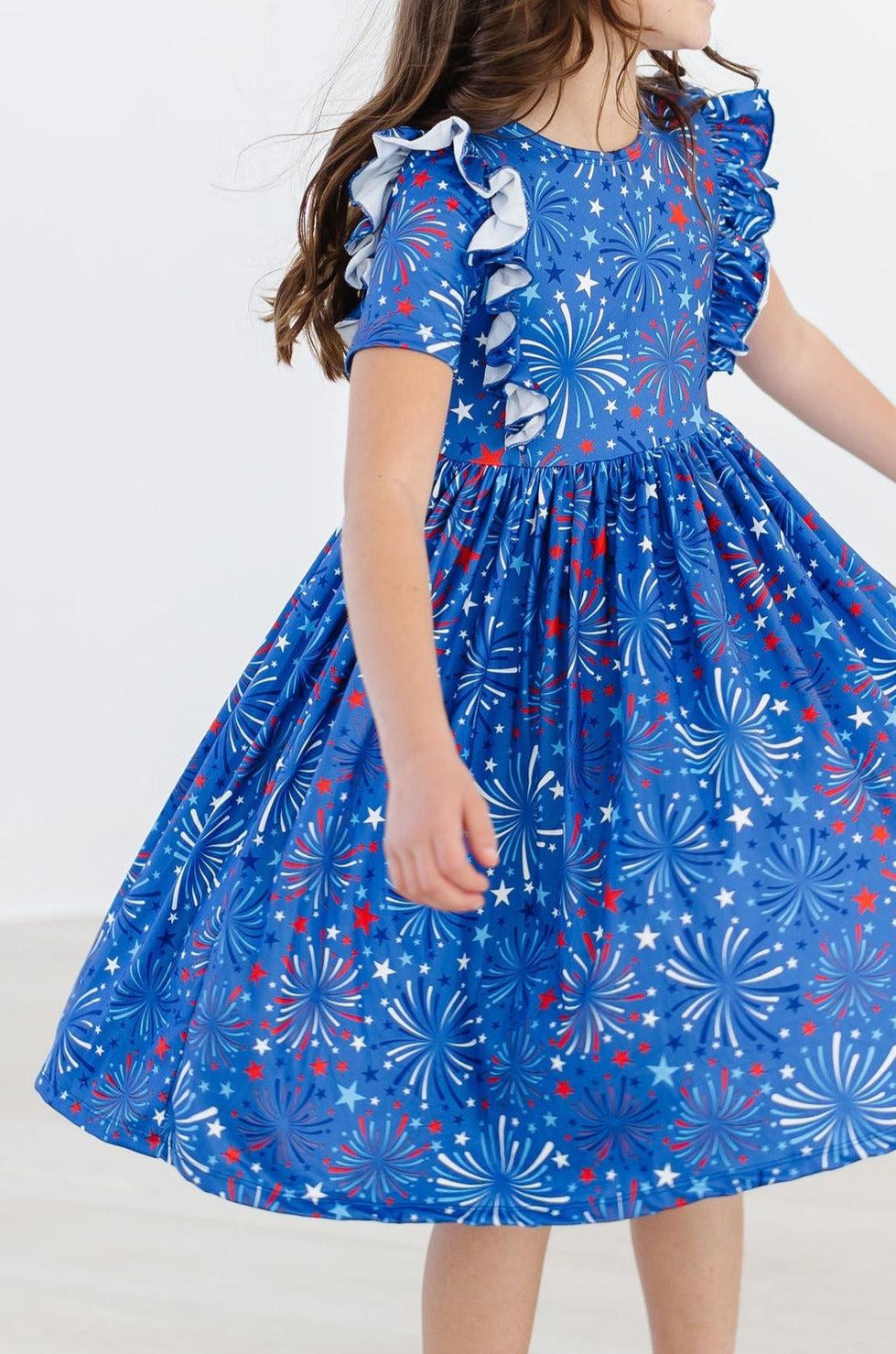 Spark-tacular Ruffle Twirl Dress  - Doodlebug's Children's Boutique