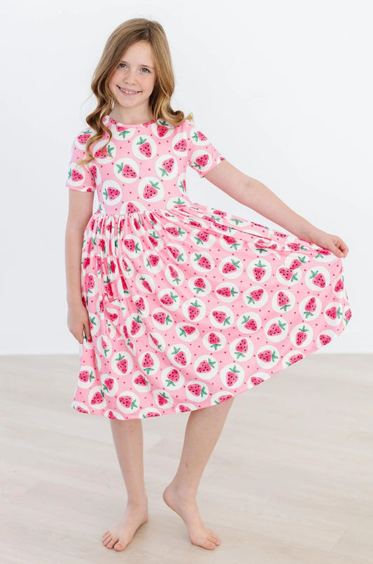 Strawberry Fields Pocket Twirl Dress  - Doodlebug's Children's Boutique