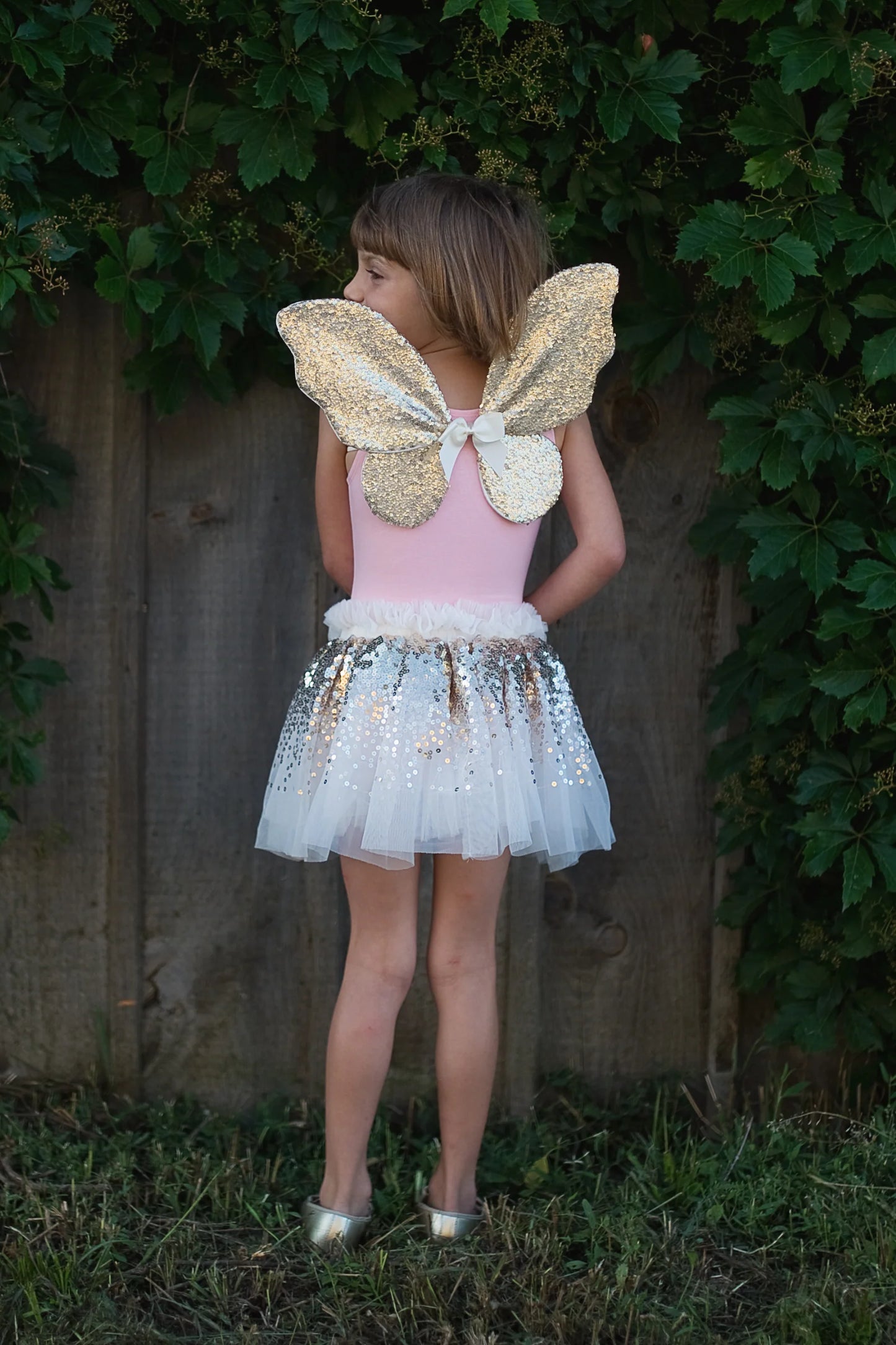 Gracious Gold Sequins Skirt, Wings, & Wand Set  - Doodlebug's Children's Boutique