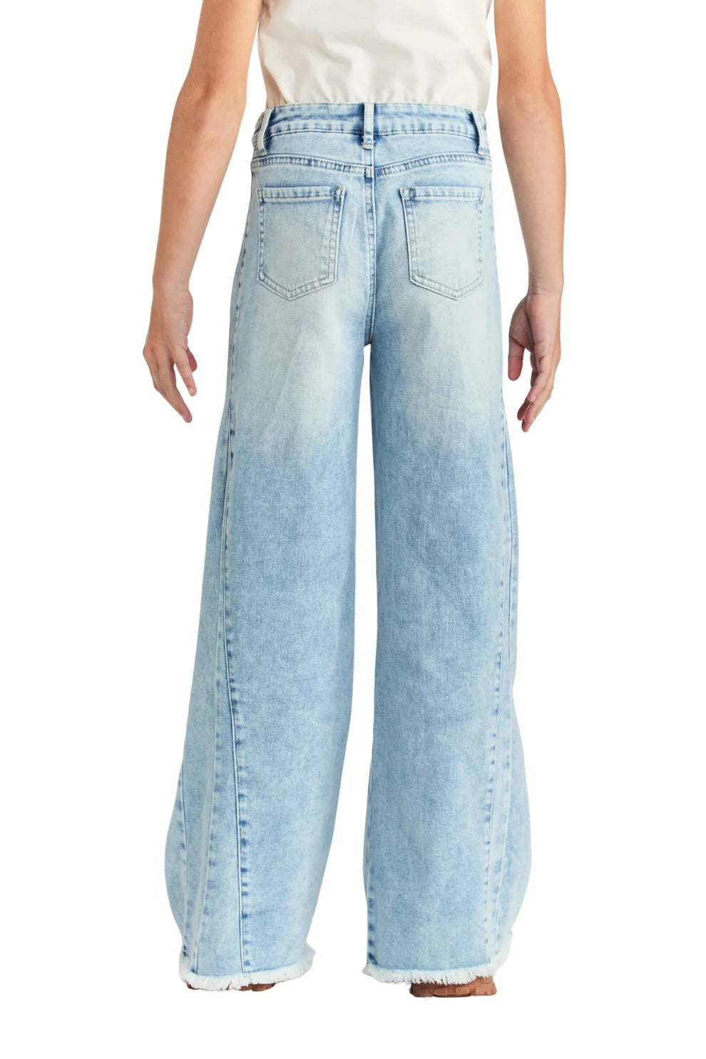 Side Paneled Seam Wide Leg Jean